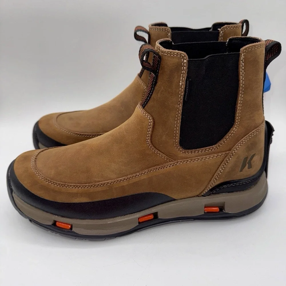 Korkers Alpine Trailtrac Boots Men's Size 11.5 Brown Waterproof Leather